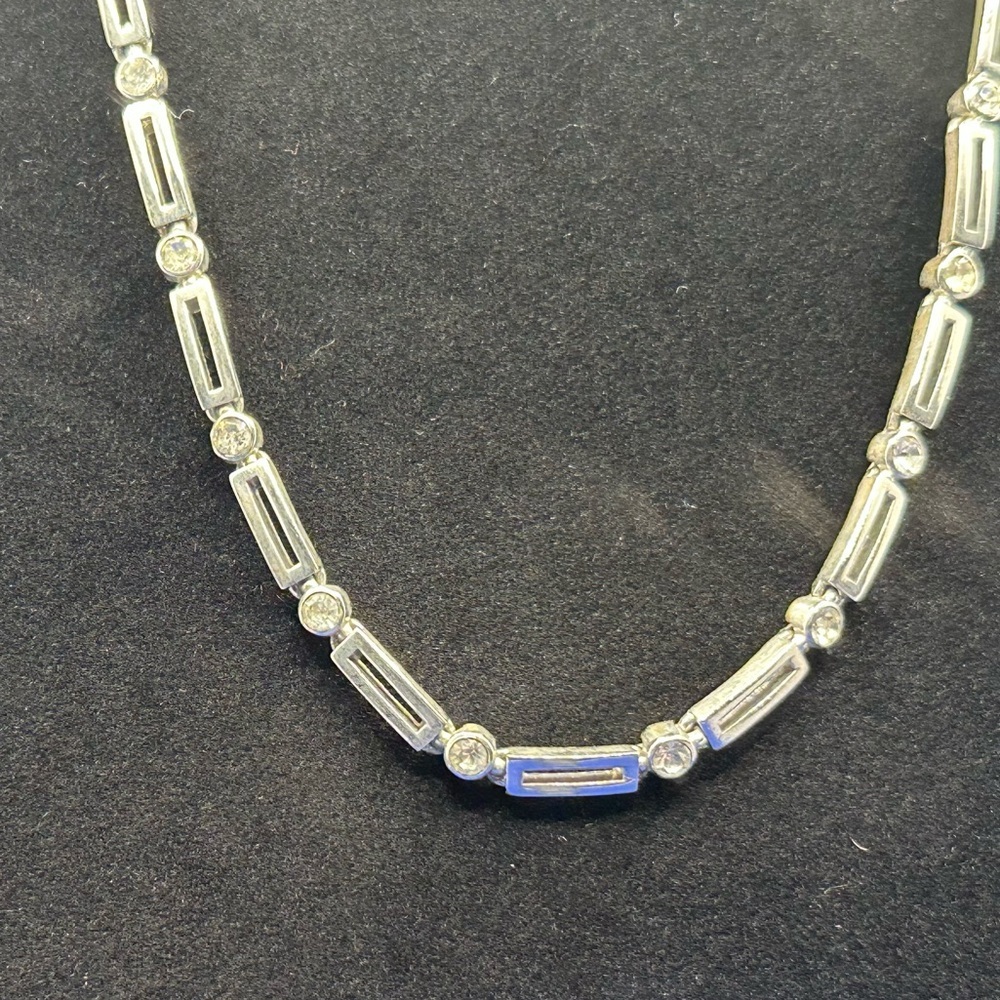 Nina Ricci silver and crystal necklace